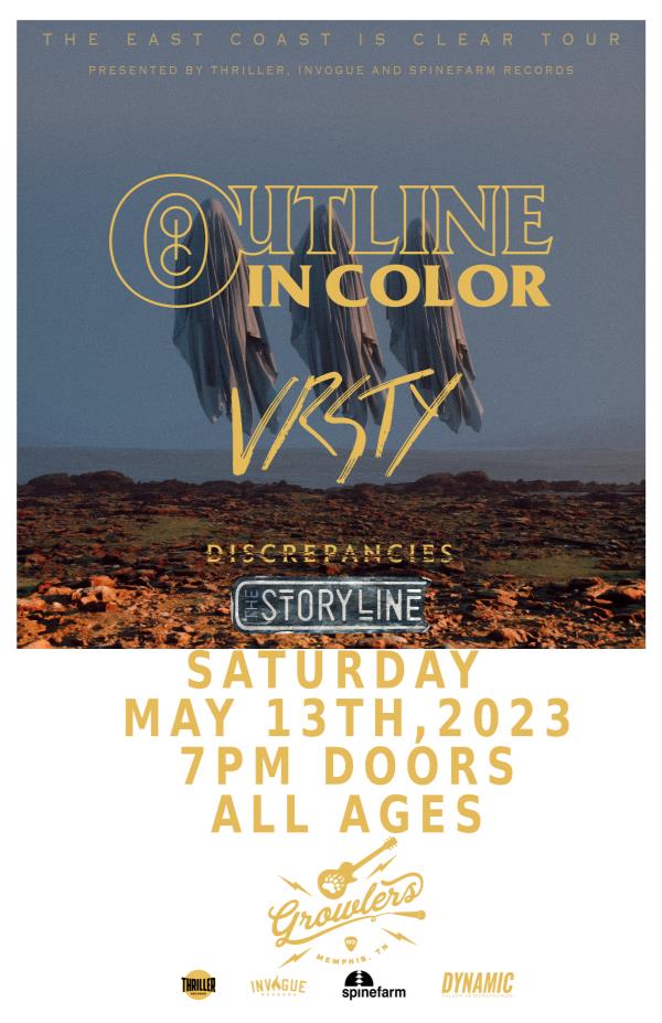 Outline In Color w/ VRSTY & Discrepancies Live Music Memphis Tonight