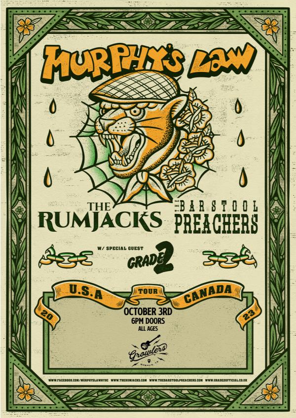 Murphy’s Law,The Rumjacks,The Bar Stool Preachers w/ Grade 2