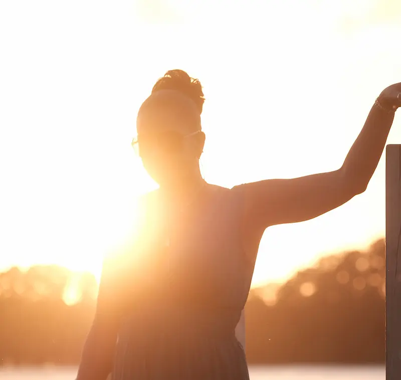 A Memphis local backlit by a setting sun