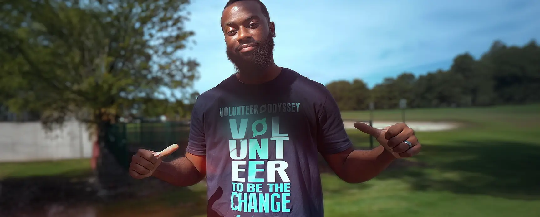 Man wearing a Memphis Volunteer t-shirt