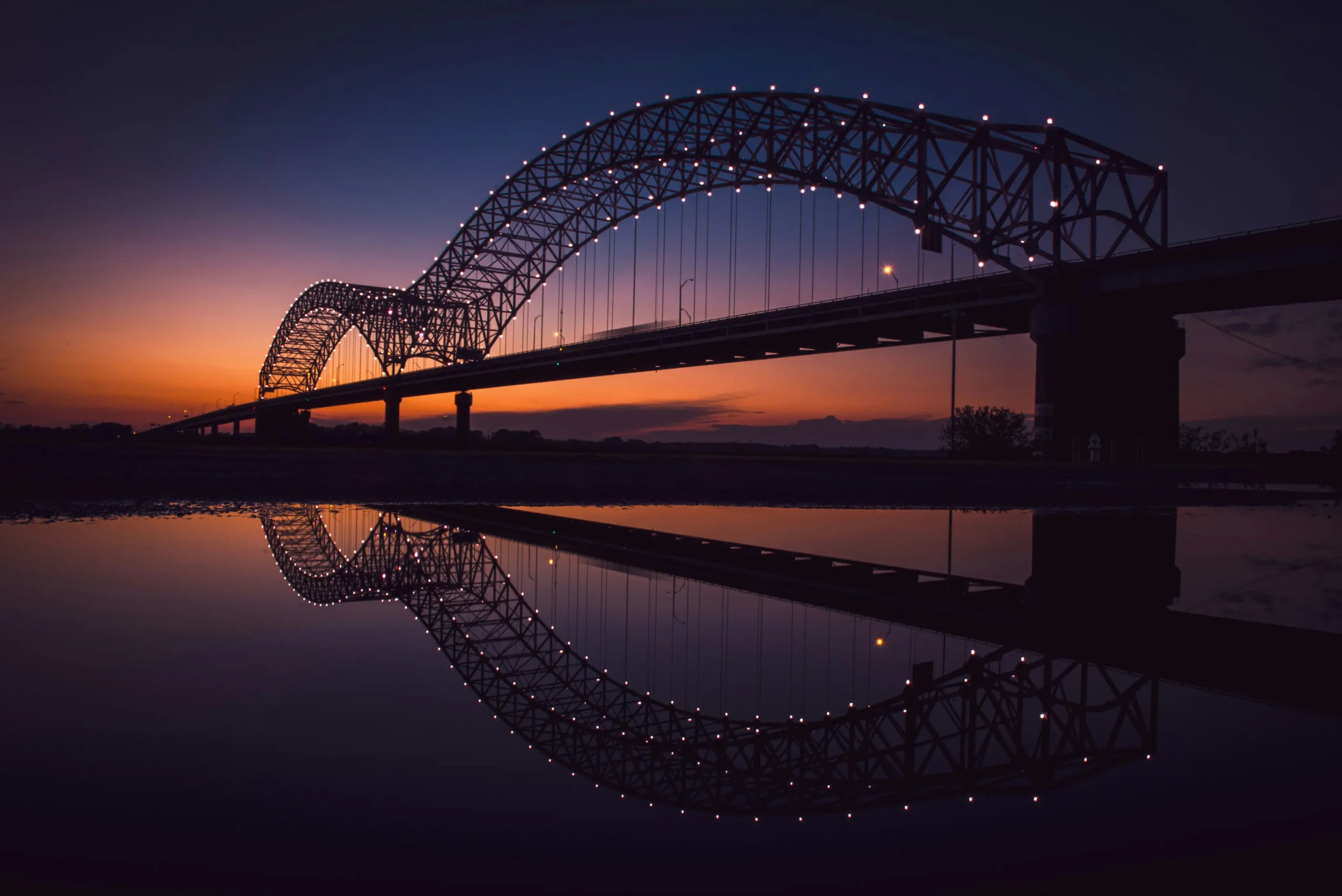 Hernando de Soto Bridge at sunset