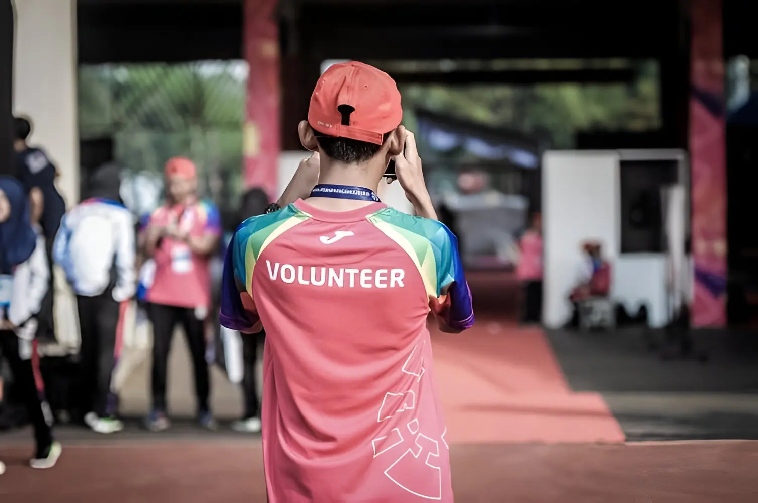 A young person volunteering